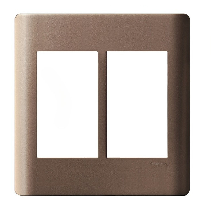 (Freeship) Mặt cho 6 thiết bị size S màu trắng/đồng dòng ZenceloA - Schneider Electric - A8401L_WE_G