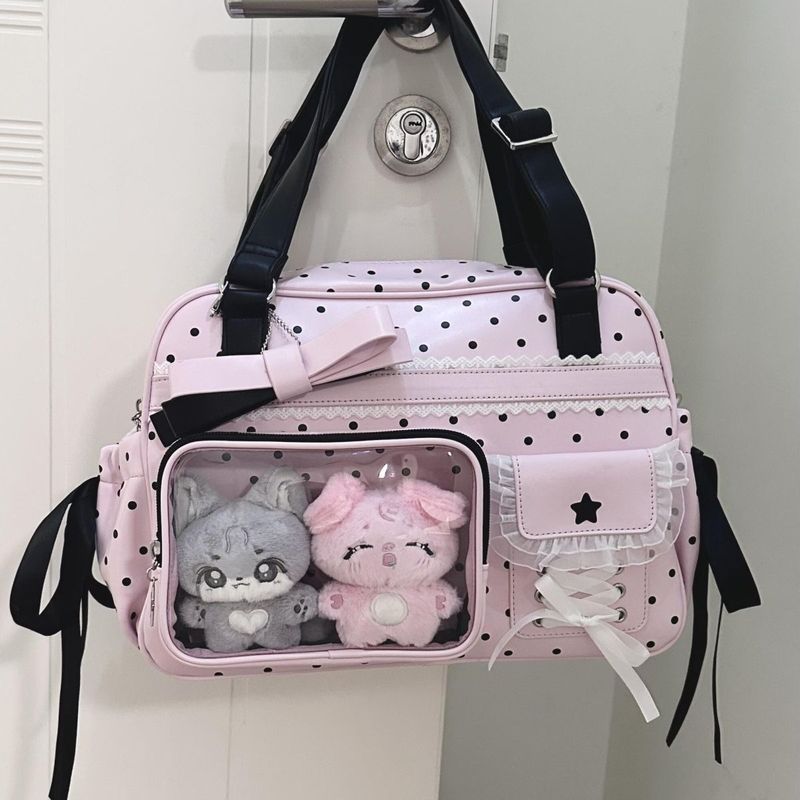 Túi Chấm Bi Túi Cho Bé Túi Lớn Túi Đau Nữ Đeo Vai Dứa Túi Hai Chiều Ngôi Sao Đuổi jk Đồng Phục Màu H