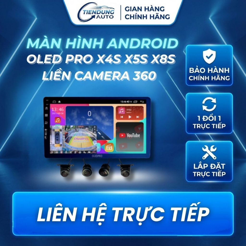 New   Màn hình Ô Tô DVD Android Oled Pro X4S X5S X8S Liền Camera 360| TẶNG VIETMAP S2 TRỌN ĐỜI | BH 