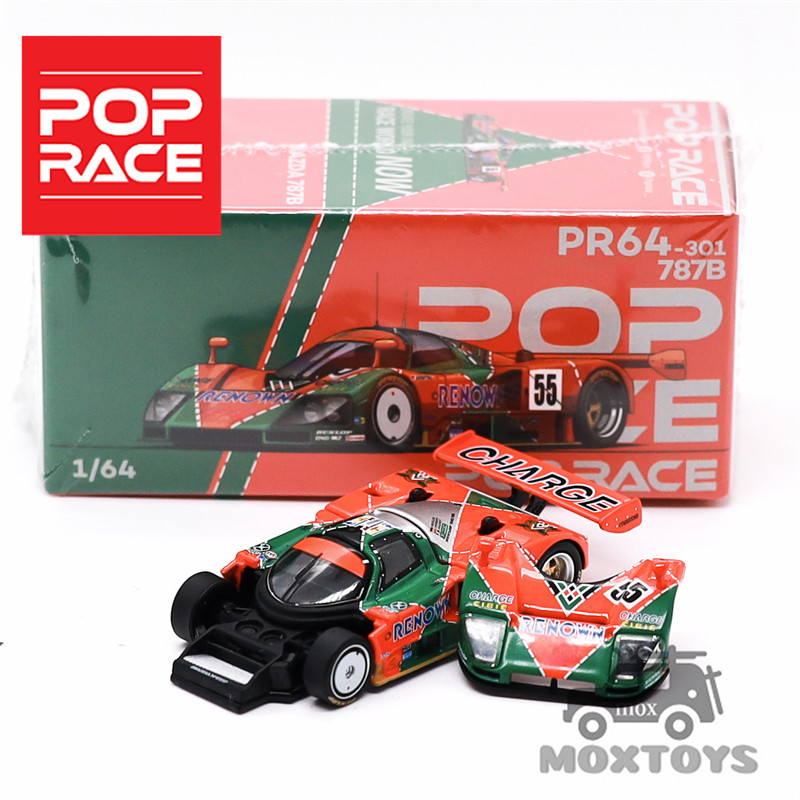 Pop Race 1: 64 787B 1991 LeMans 24hrs Winner Renown màu cam xanh lá cây Diecast Model Car
