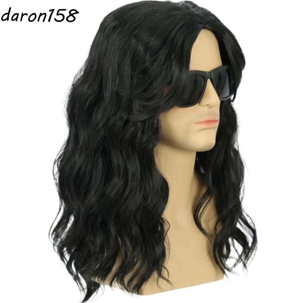 GREX Tóc Giả Màu Đen Dài Cho Halloween - Style Punk Anime & Disco Hippie