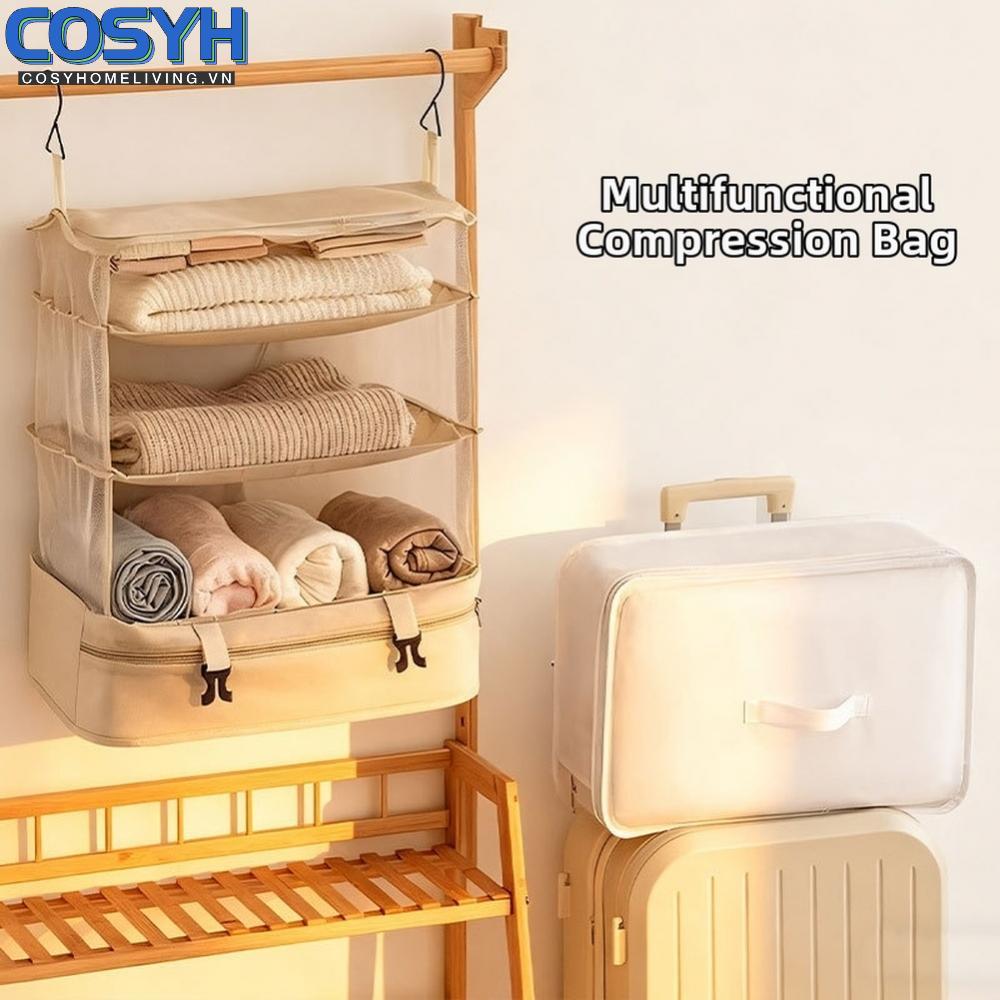 <cosyh>Hanging Storage Bag 4-layer Compartments Organize Clothing Efficiently