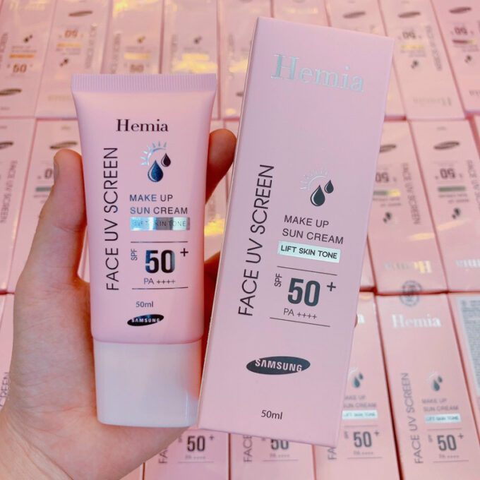 [ Chính Hãng ] Kem chống nắng Hemia SPF 50+ nâng tông trắng hồng rạng rỡ (PL)