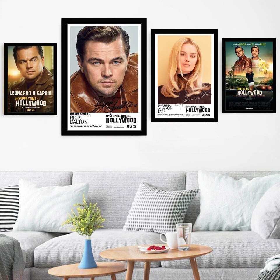 Leonardo DiCaprio và Margot Robbie Hollywood Phim Ngôi Sao Nghệ Thuật Tranh Canvas Cho Trang Trí Nhà