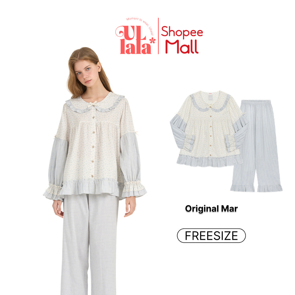 Ullala Pajamas Mar bộ ngủ mặc nhà nữ dài tay Freesize