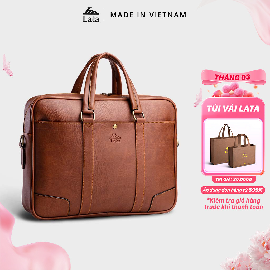 Cặp Công Sở Lata (Thời trang nam basic đựng laptop 15 inch - Cặp da CA31)