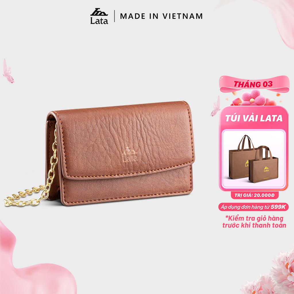 Ví Lata (Thời trang nữ phối dây đeo chéo - Ví da VN78)