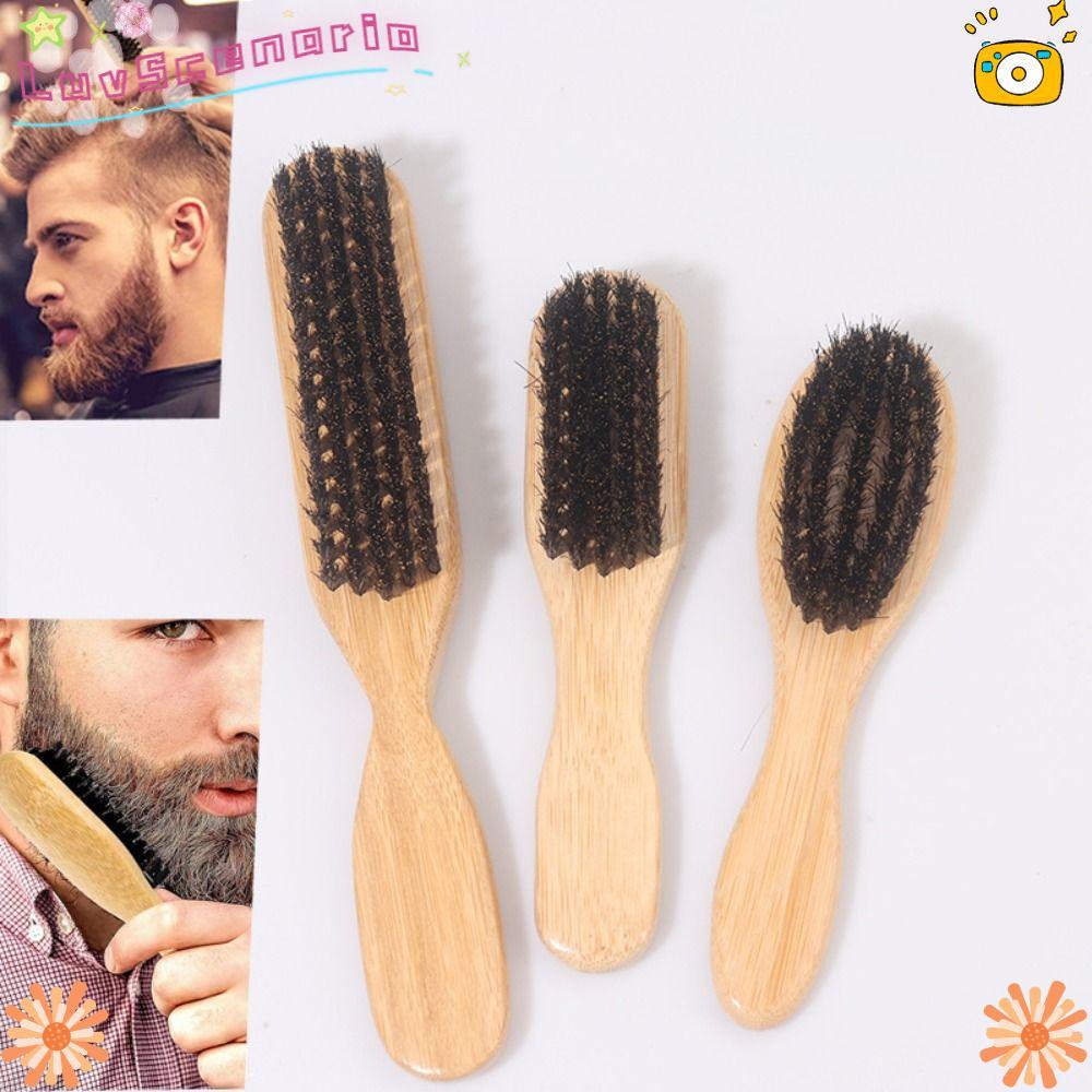 LUVU Slick Back Hair Brush, Wood Smooth Boar Bristle Hair Brush, Chức năng trêu chọc Flyaways Contro