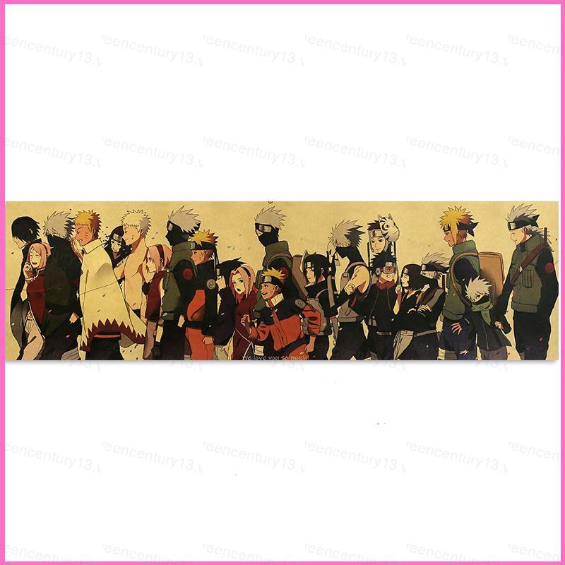 G13 Naruto Anime Poster Nghệ Thuật Treo Tường Retro Giấy Kraft Vẽ Kakashi Obito Itachi Phòng Ngủ Trẻ
