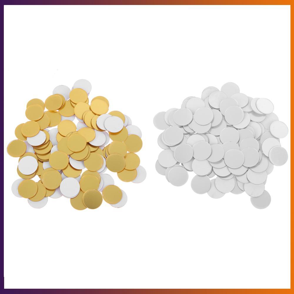 Exquisiteshop❈ 100 Chiếc Vòng Tròn Acrylic Gương Bề Mặt Dán Tường Vòng Tròn Miếng Dán Tường Mini 100