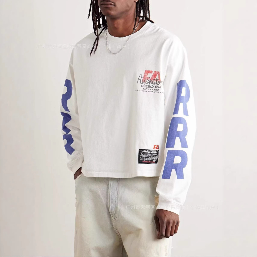 T6NB RRR123 25SS Graffiti letter slogan American casual base shirt, high street loose fit, popular f