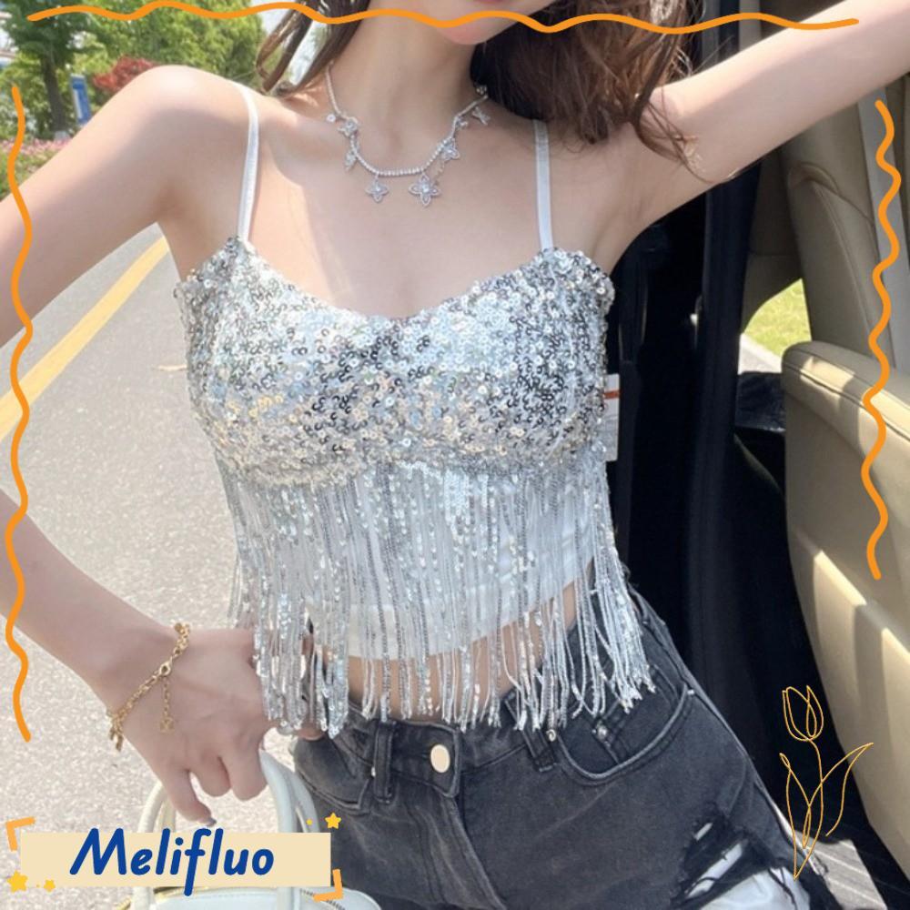 MELIFLUO Sequin Camisole, Áo chống lộ Sequin lấp lánh, Tấm lót ngực ngực đẹp dành cho nữ