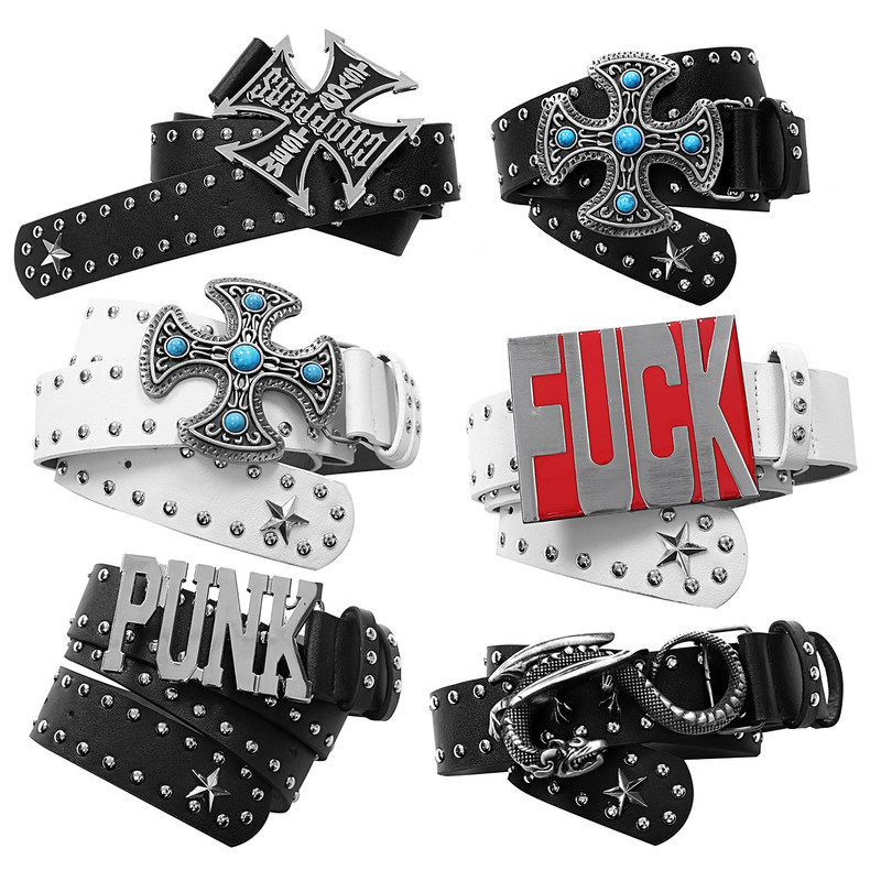 thắt lưng y2k quần hiphop y2k y2k outfit A Cool Cub Y2K Millennium Belt Đinh tán Retro Nhiều màu sắc