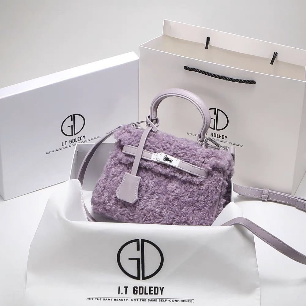 It Gdledy Hồng Kông Daigou Winter Lamb Wool Bag Nữ Cross-Body Sang Trọng Túi Nhỏ 2023 Phong Cách Mới