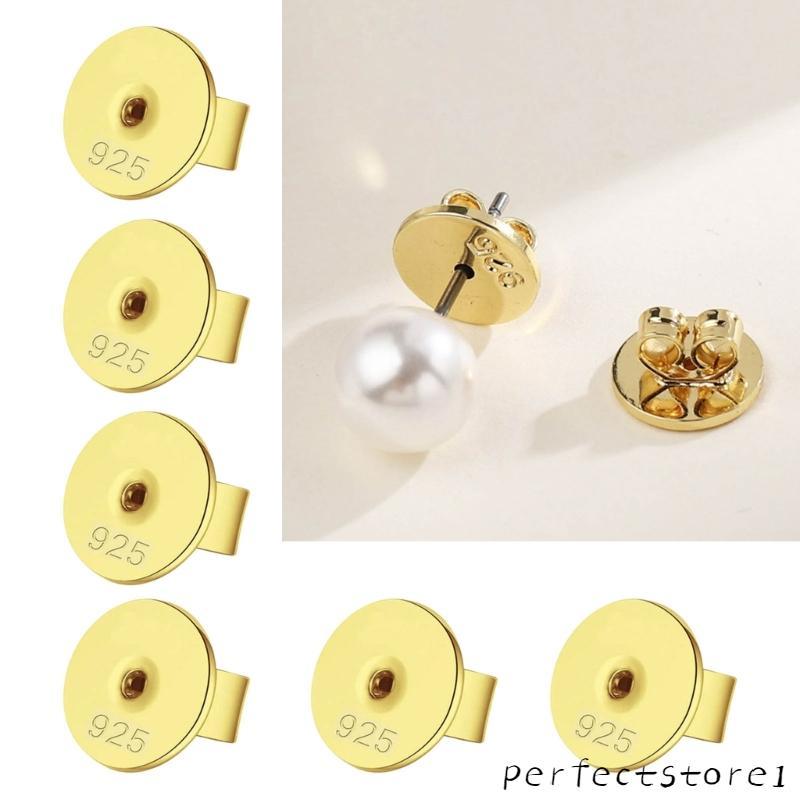 10pcs Round Disc Earring Stoppers Butterfly Clasp Ear Closures Plug for Earrings