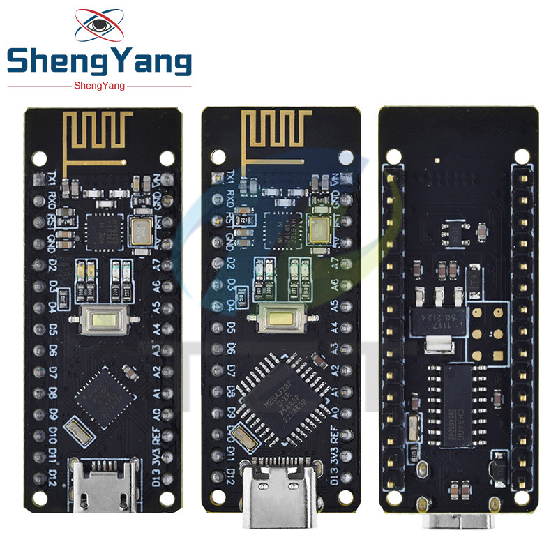 TZT RF-Nano cho Arduino Nano V3.0, Micro USB Nano Board ATmega328P QFN32 5V 16M CH340, Tích hợp NRF2