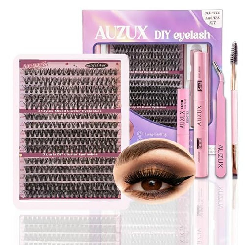 Ster DIY Có thể tái sử dụng, Bộ cụm mi có trái phiếu, Seal&Nhíp | Cụm lông mi 300 + 10-16mm (30D&40D