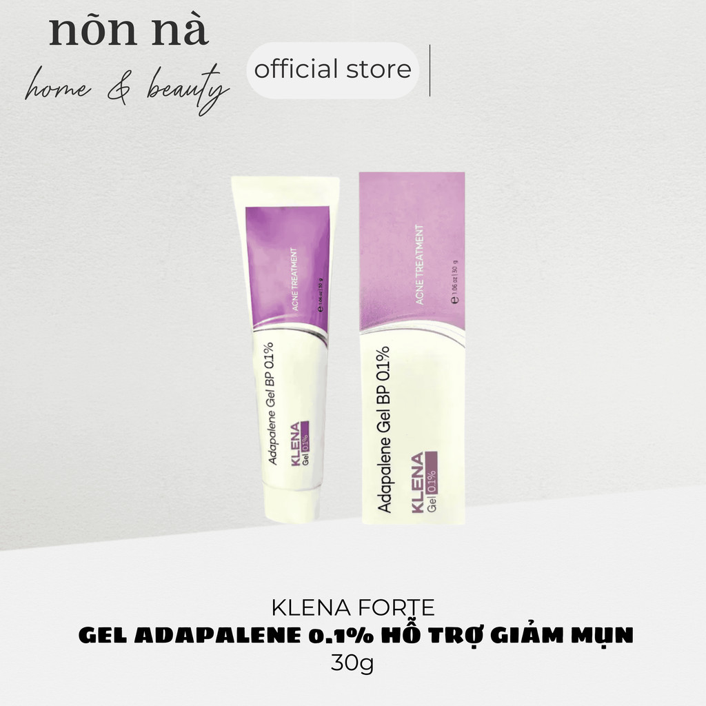 Klena Forte Gel 30g Adapalene 0.1% Hỗ Trợ Giảm Mụn Làm Mịn Da Thoáng Lỗ Chân Lông
