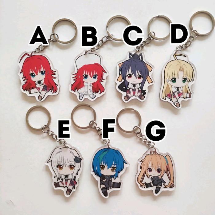 Keychain Anime High School DxD 1 Rias Gremory Akeno Gantungan Kunci Ganci Akrilik Merchandise - A