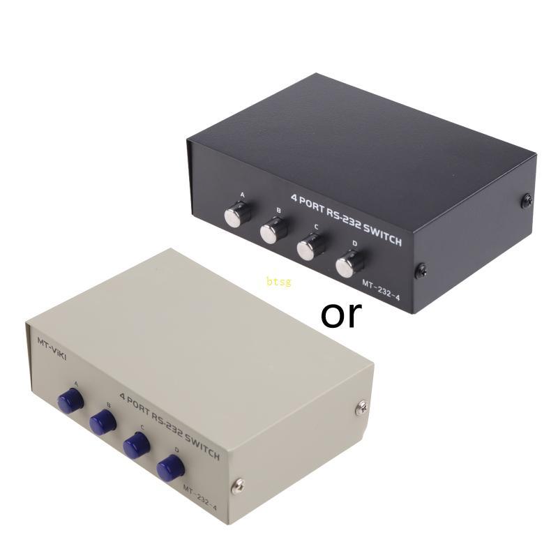 Btsg DB9 Pin Serial RS232 Switch Hướng dẫn sử dụng Bộ chuyển đổi chia sẻ dữ liệu 4 cổng cho máy in