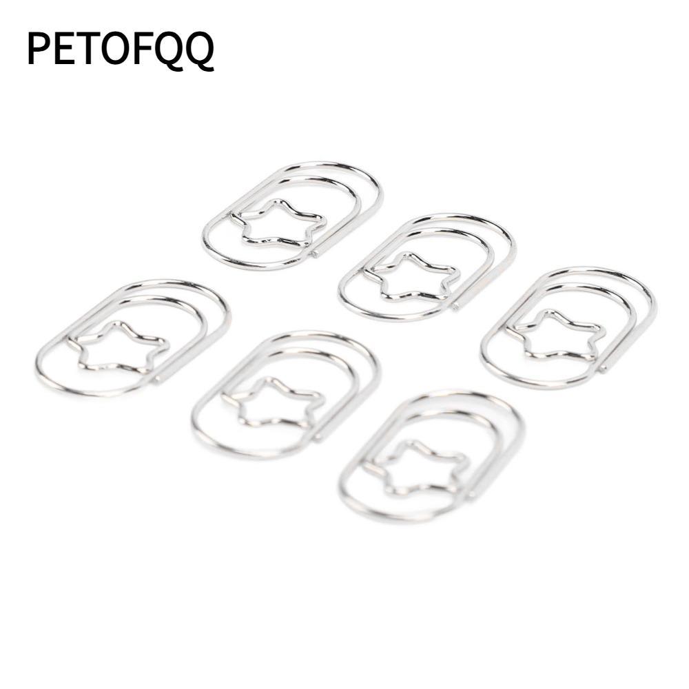 PETOFQQ 100 Chiếc Kẹp Giấy Hình Ngôi Sao, Kẹp Giấy Hình Ngôi Sao Mạ Điện Kim Loại Hình Ngôi Sao, Vui