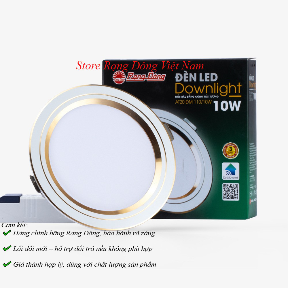 Đèn LED âm trần downlight đổi màu AT20 Rạng Đông