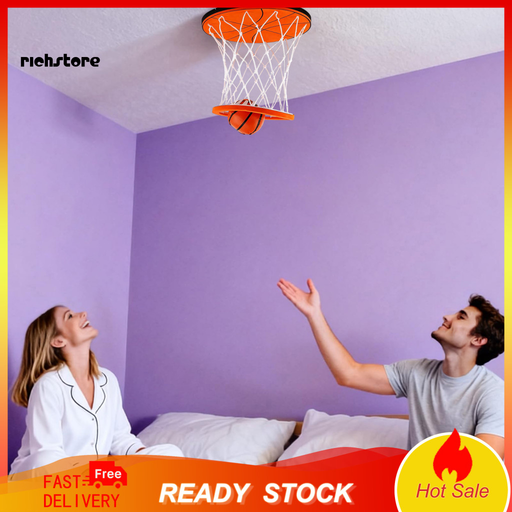 < richstore > Bóng rổ treo trần Bóng rổ nhẹ Vòng treo bóng rổ trong nhà Vòng treo trần Trò chơi bóng