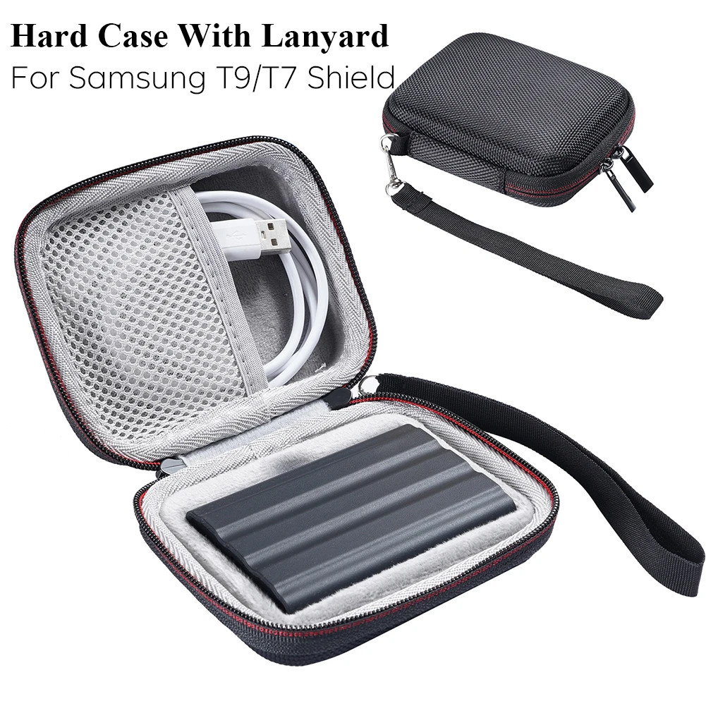 Ốp Lưng Cứng Cho Samsung T9 / T7 Shield SSD Di Động Bên Ngoài Thể Rắn Ổ Đĩa, Vỏ Bảo Vệ Du Lịch Túi B