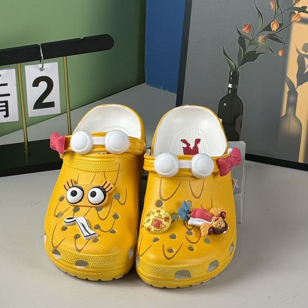 McDonald 's Joint Big Bird Sister Hole Shoes Giày đi biển Giày trẻ em chống trượt