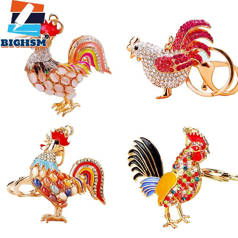 [BIGHSM] Opals xinh xắn Co Gà Trống Chien Móc Khóa Túi Pha Lê Mặt Dây Chuyền Kim Cương Giả Sang Trọn