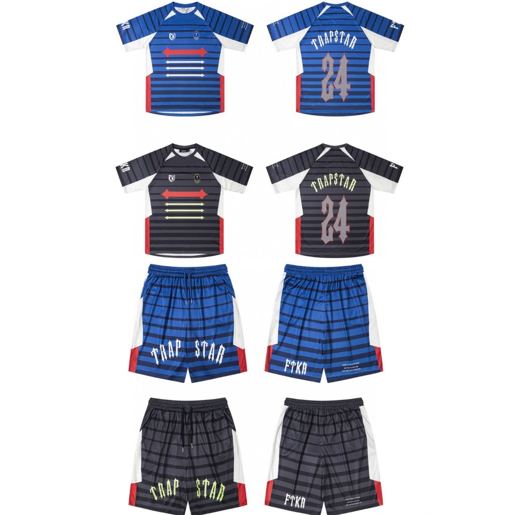 PFZU Trapstar Football jersey sports short sleeves T Shirt Monogram Football Jersey Trendy Top