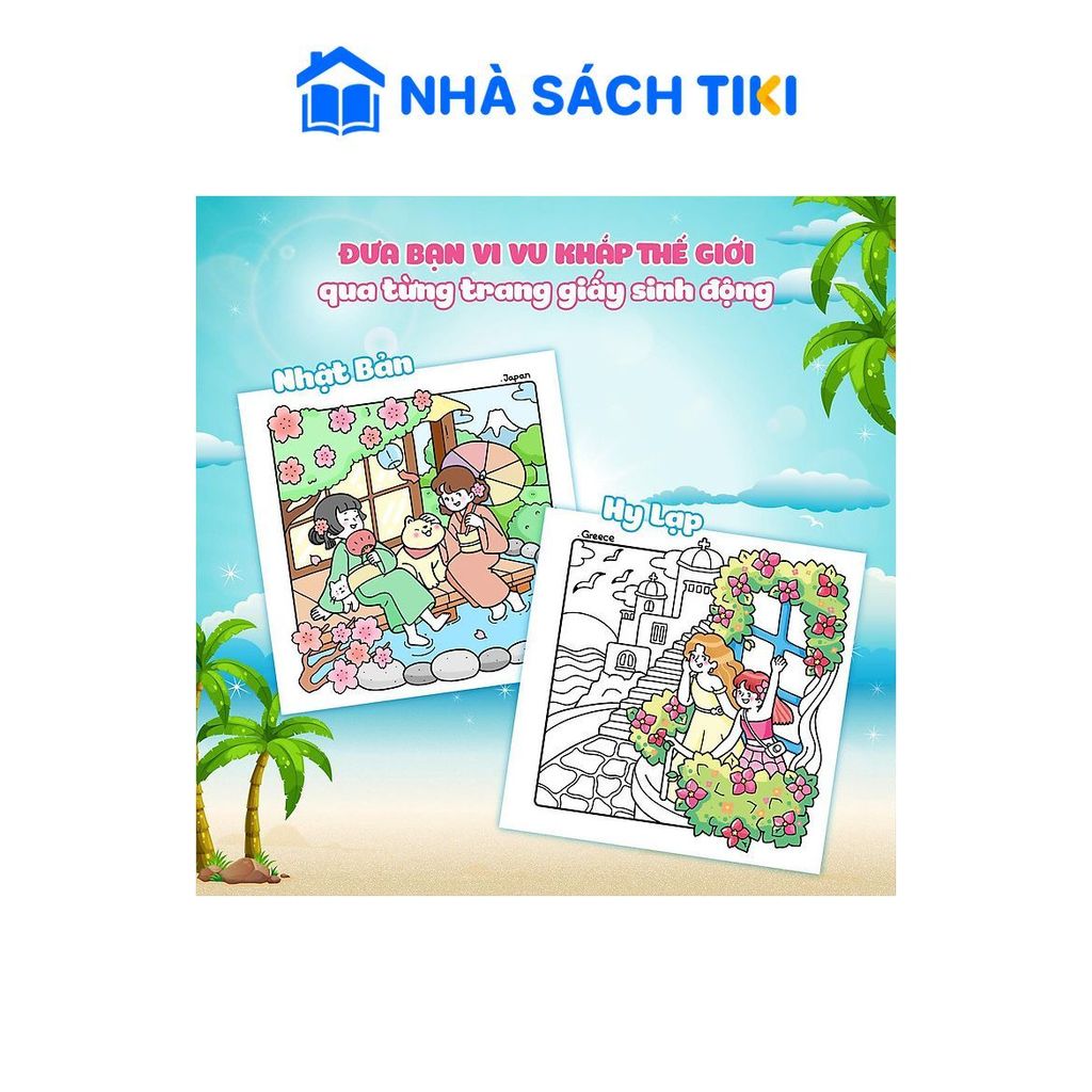 Sách Girl Holiday Traveling Diary Coloring Book - Megabook