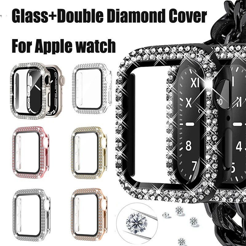 Đồng Hồ Bảo Vệ Màn Hình Dành Cho Apple Watch ultra3 ultra2 Kính Cường Lực + PC Ốp Lưng Kim Cương Khu