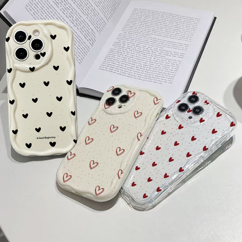 Ốp Điện Thoại Trái Tim Tình Yêu Nhỏ Cho OPPO A17 A16 A55 A36 A76 A96 A77 A57 A58 Reno 10 9 Pro Plus 