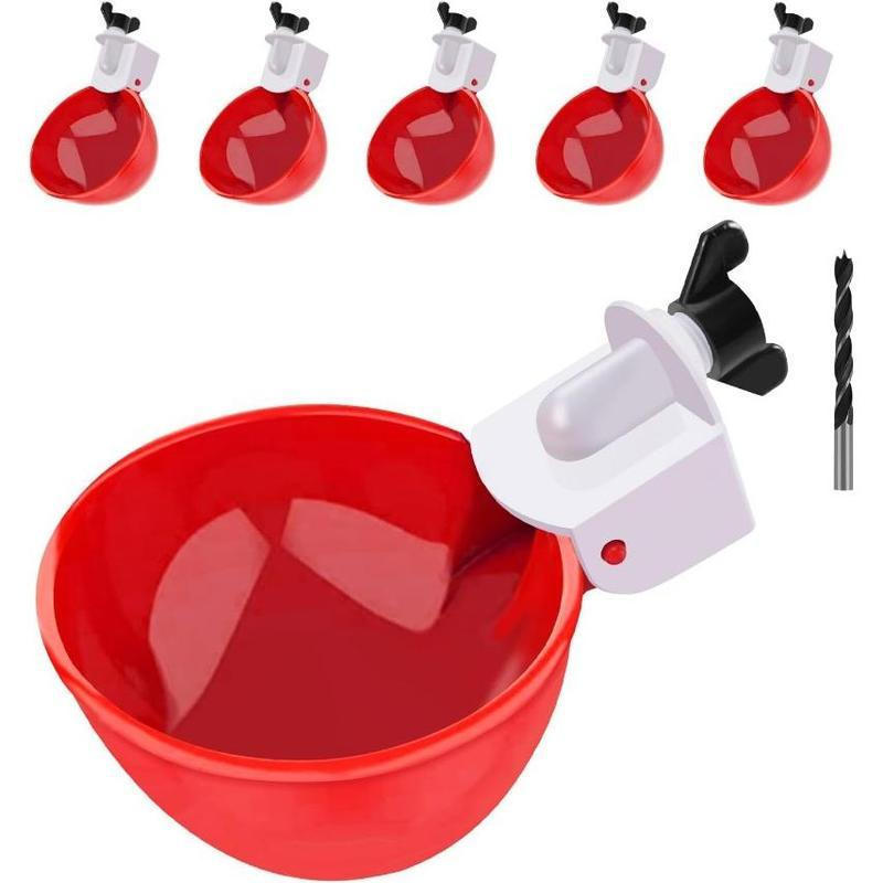 Chicken Waterer Cups 6 Packs Large Automatic Water Cups with Fitting for Poultry, Duck, Goose, Turke