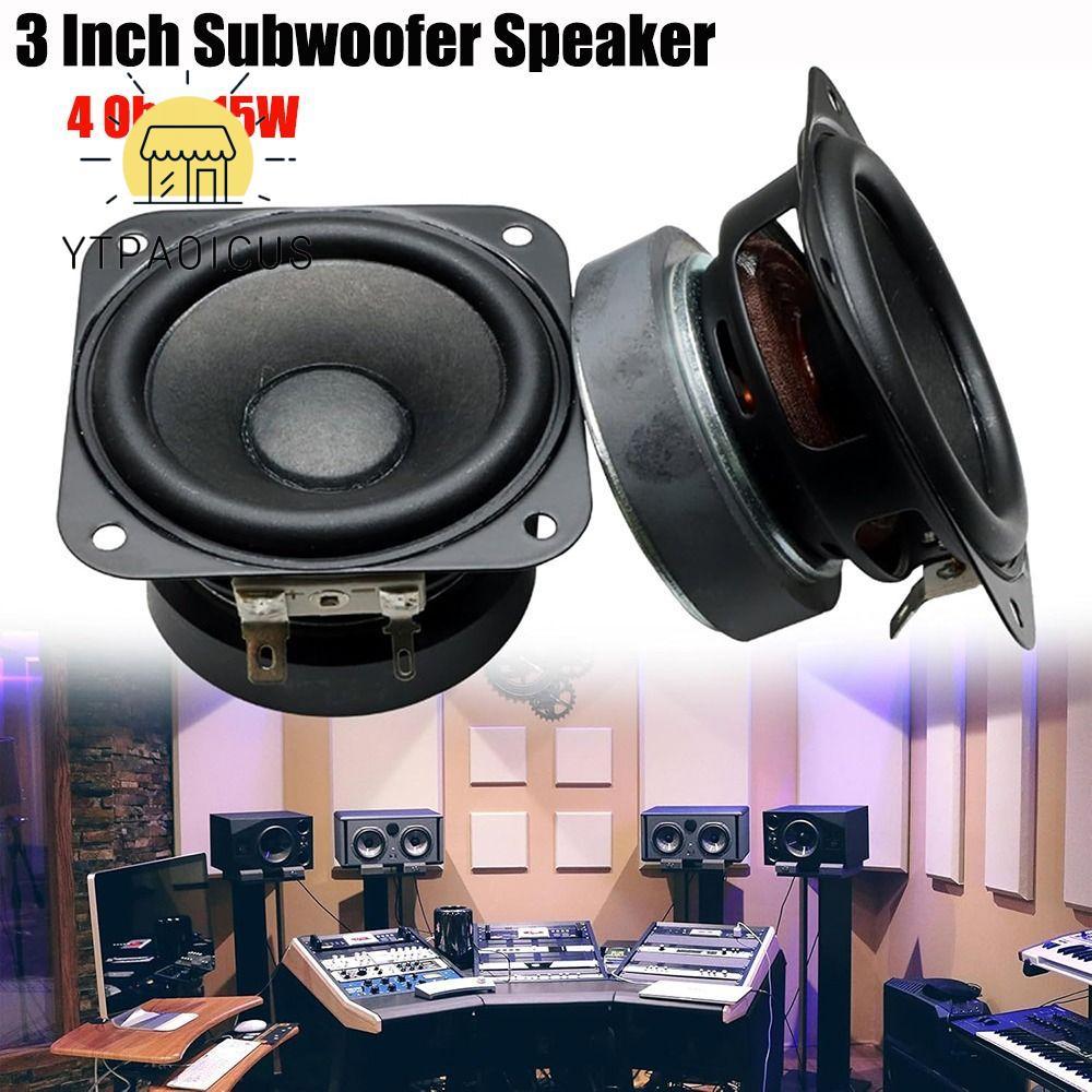 Loa siêu trầm YURUYI, Loa trầm vuông âm trầm 2 inch 3 inch 4 Ohm 15W, Loa lồi Nắp loa DIY Kệ sách