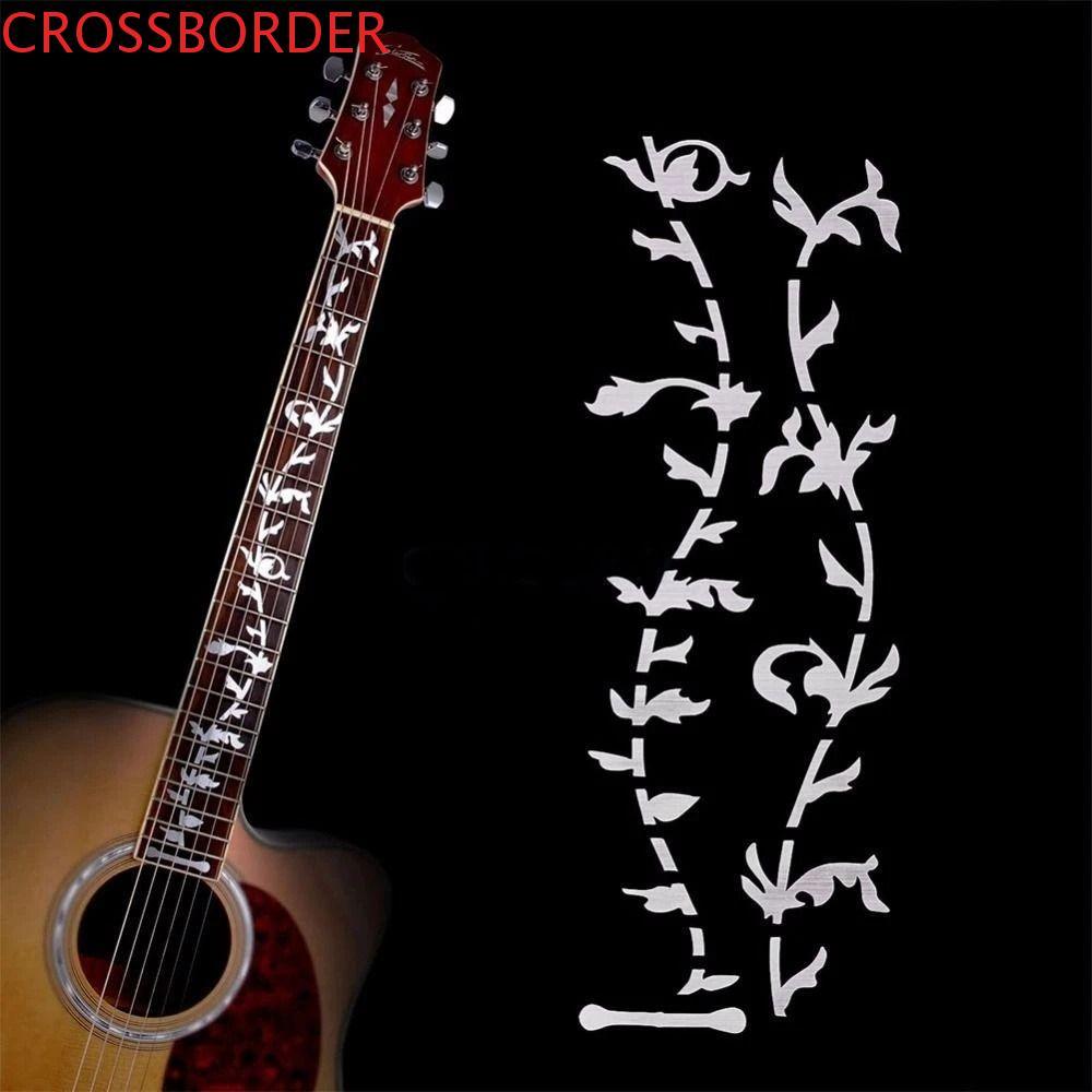 CROSSBORDER Cross Inlay Đề Can 22 Phong Cách Siêu Mỏng Guitar Inlay Miếng Dán Acoustic Đàn Guitar Đi