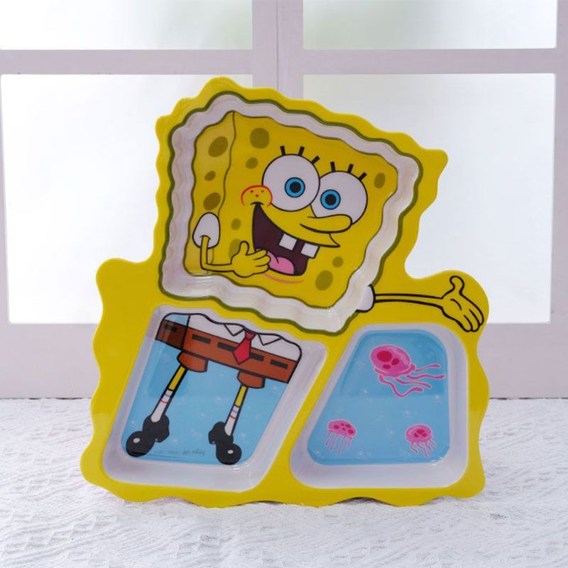 New Product#Cartoon Melamine Bowl Cute Anime Style Children's Divided Plate Household Imitation Porc