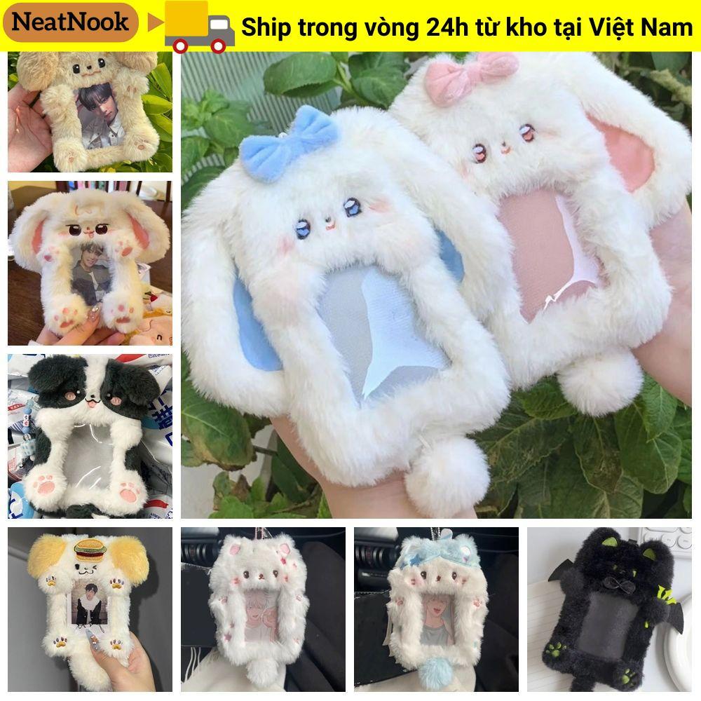 Hộp đựng thẻ ảnh NEATNOOK, Thẻ ảnh thỏ / chó / mèo đa chức năng, Thỏ tai to dễ thương / Thẻ sang trọ