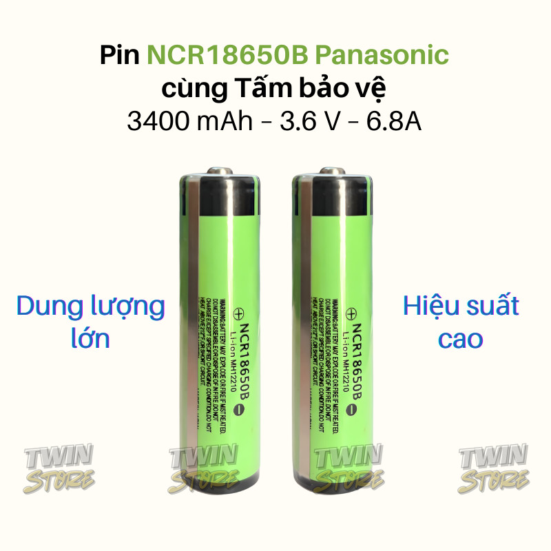 NCR18650B Panasonic Dung Lượng Cao 3400mAh Cùng Tấm Bảo Vệ - Made in Japan