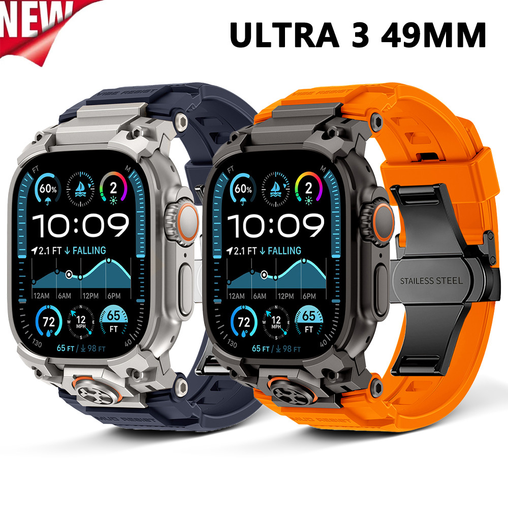 Dây Cao Su Sang Trọng Cho IWatch Ultra 3 49mm Dây Đeo Tay Cho Iwatch Ultra 3 2 1 49MM Vòng Tay Silic