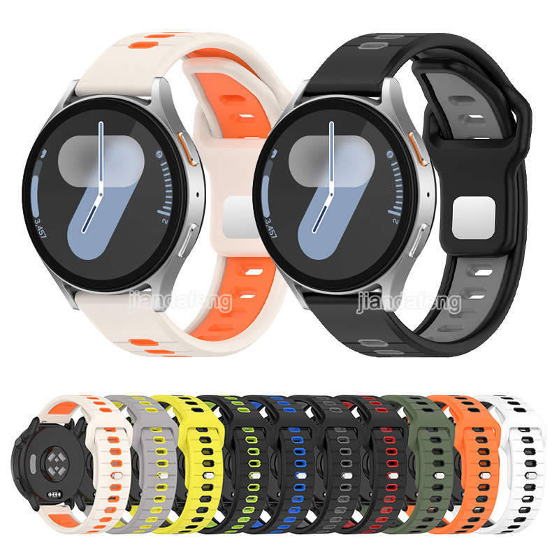 Dây đeo đồng hồ thể thao silicon mềm cho Samsung Galaxy Watch 7 6 5 4 44mm 42mm FE Classic 46mm Acti