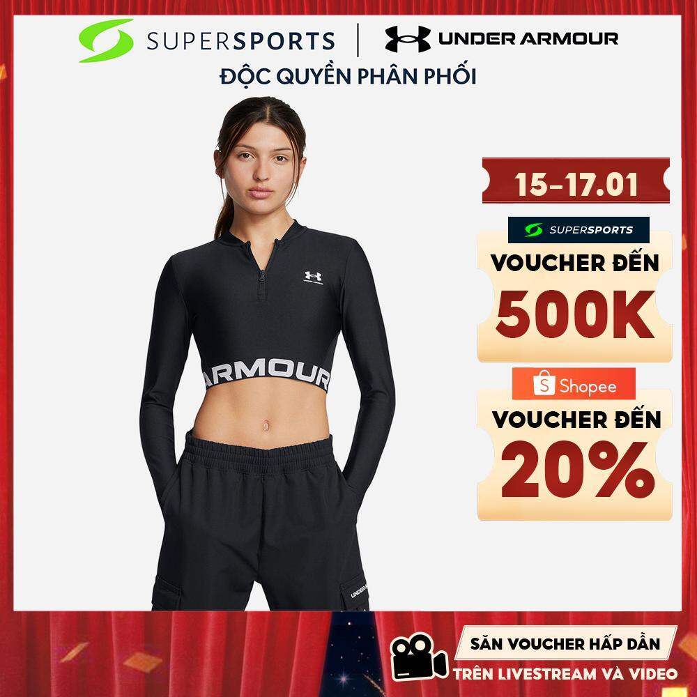 Áo Tay Dài Nữ Under Armour Heatgear Rib 1/4 Zip - Đen - 1388692-001