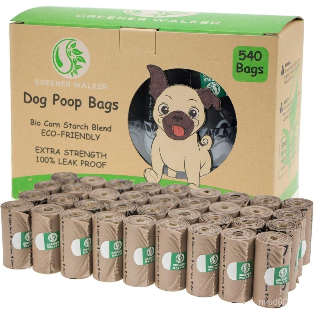 Túi Poop GREENER WALKER cho chó Waste-540 Túi, Túi đựng rác cho chó chống rò rỉ cực dày 100% (Nâu) 7