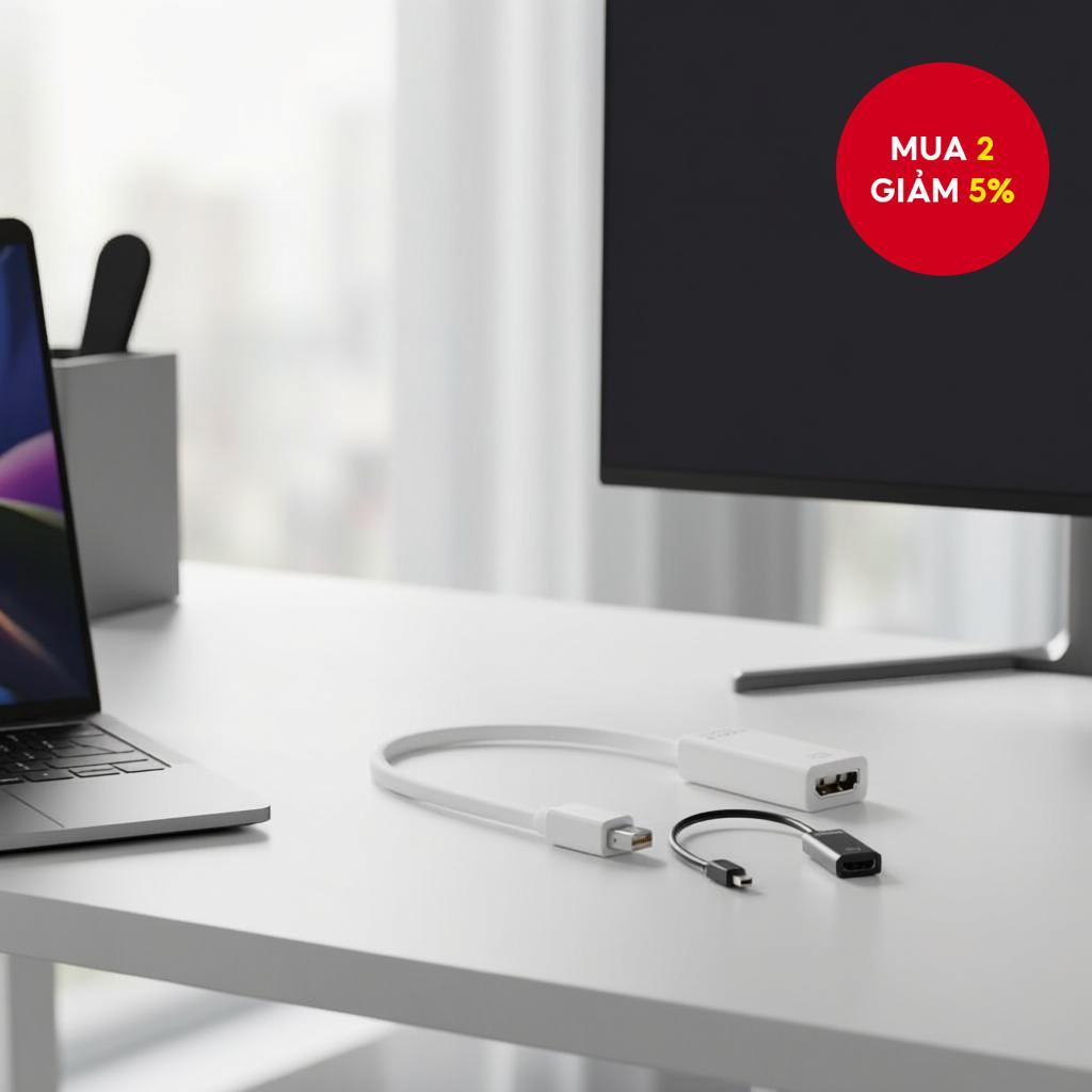 Bộ chuyển đổi Mini DisplayPort sang HDMI hỗ trợ Thunderbolt 4K 2K 1080P cho MacBook Surface Laptop T