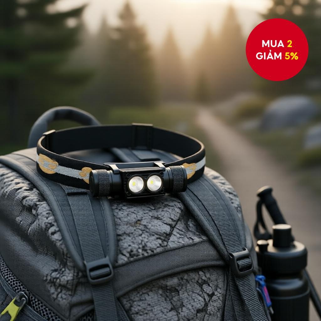 Bộ đèn pha LED SOFIRN D25S (H25S) 1200 Lumen siêu sáng chống nước IPX6, sạc USB Type-C