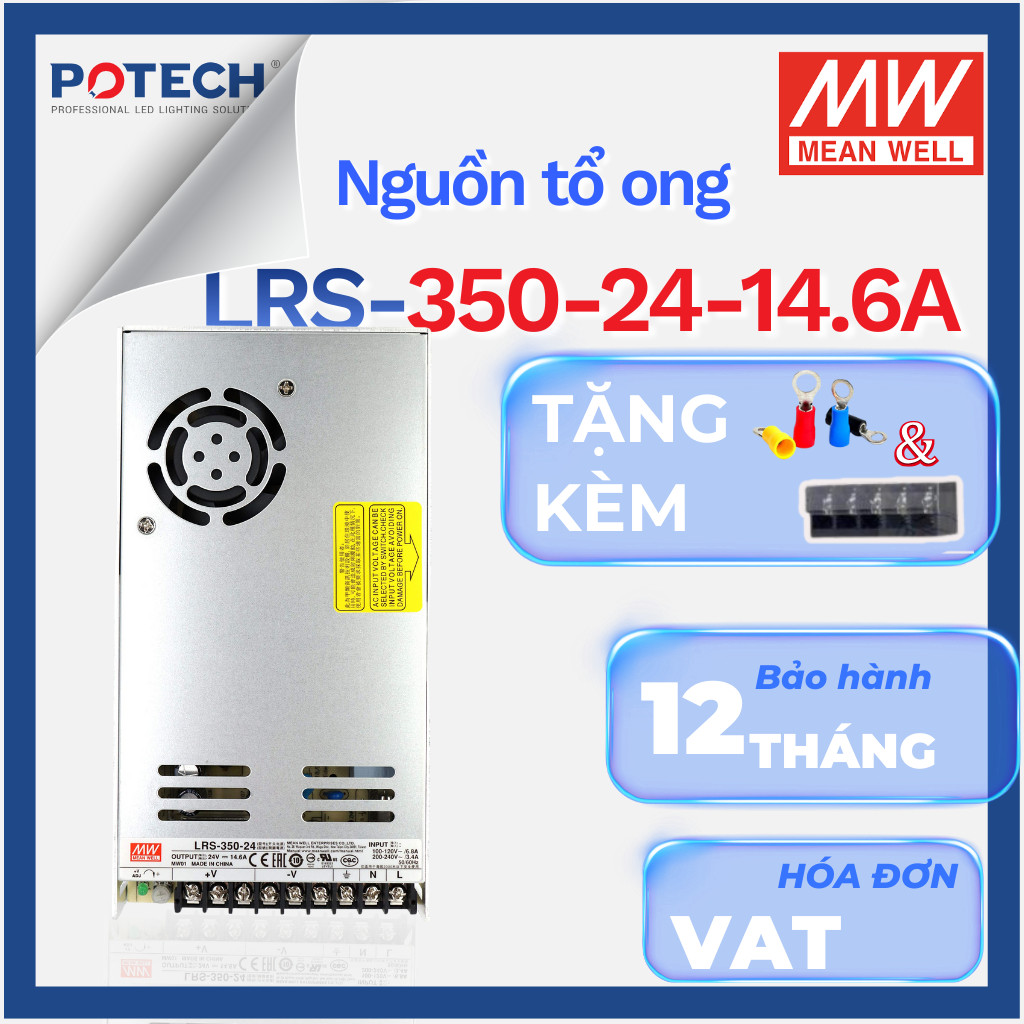 Nguồn MEANWELL 350W – LRS-350-24 (24V/14.6A) LRS-350-5, LRS-350-12, LRS-350-24, LRS-350-36, LRS-350-