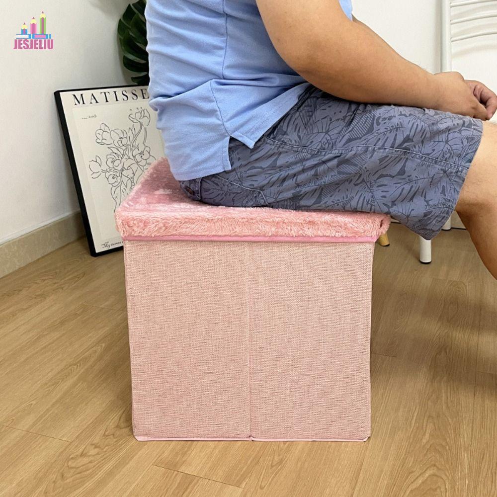 JESJELIU Storage Ottoman, Ghế ngồi có thể gập lại đa chức năng tiết kiệm không gian Ottoman, Trang t