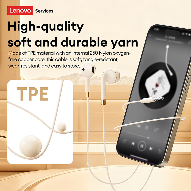 Tai nghe có dây Lenovo YF36 và tai nghe bán trong tai có phích cắm loại C 3,5 mm cộng với âm thanh nổi HiFi | BigBuy360 - bigbuy360.vn
