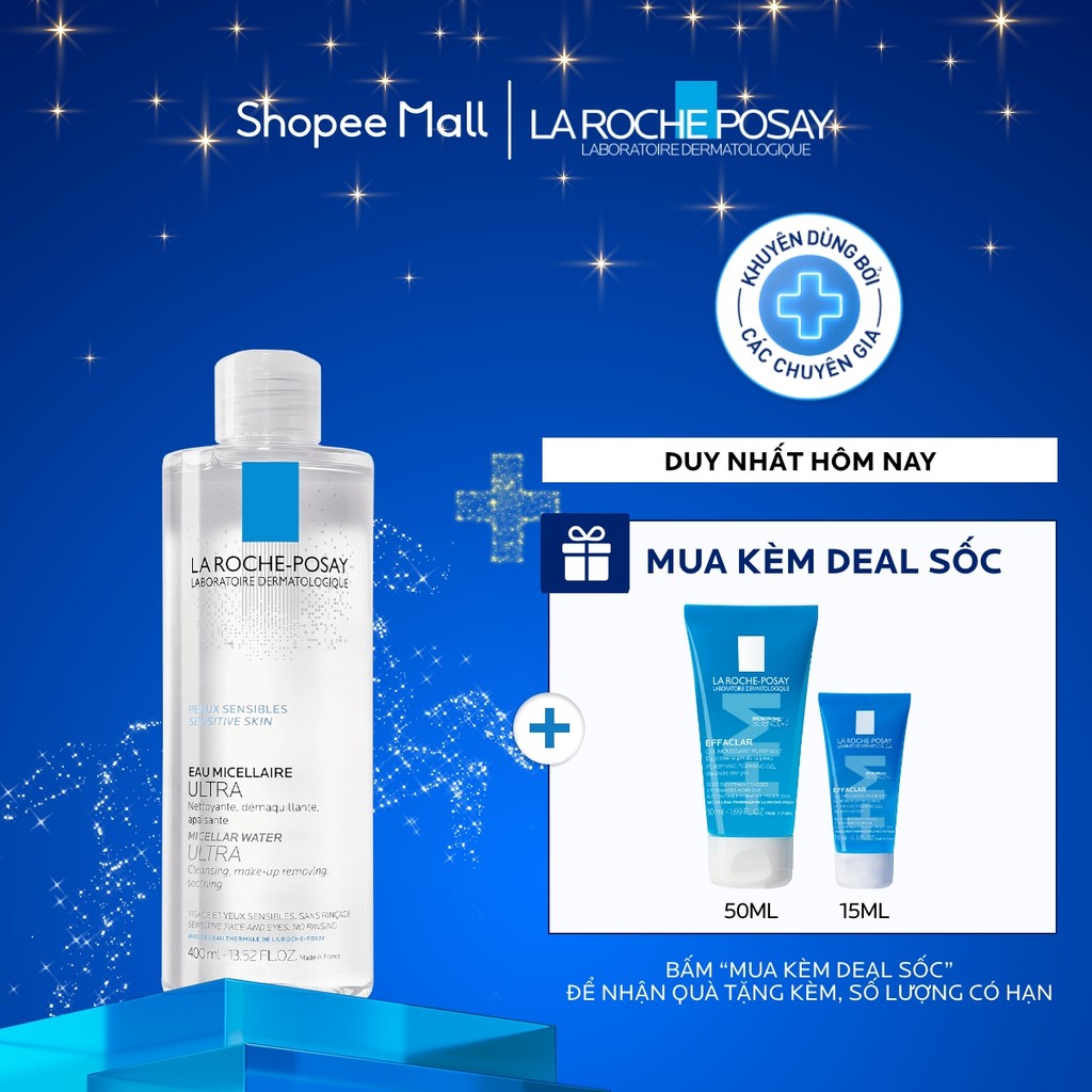 Nước tẩy trang làm sạch sâu cho da nhạy cảm La Roche-Posay Micellar Water Sensitive Skin 400ml